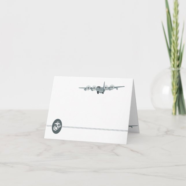 Flyg Notecard för USMC C-130 Kort (Framsida)