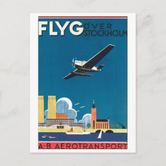 Flyg over Stockholm, AB Aerotransport Vykort