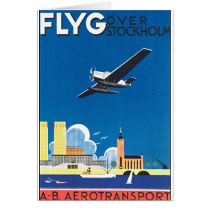 Flyg över Stockholm Hälsningskort