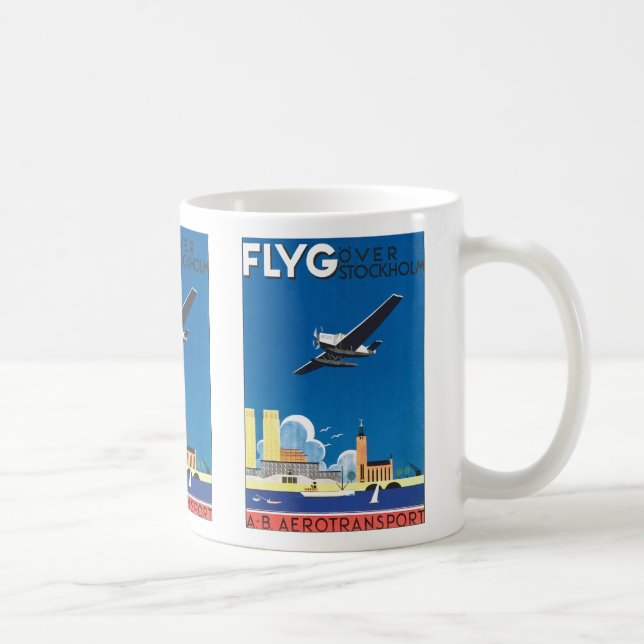 Flyg över Stockholm Kaffemugg (Höger)