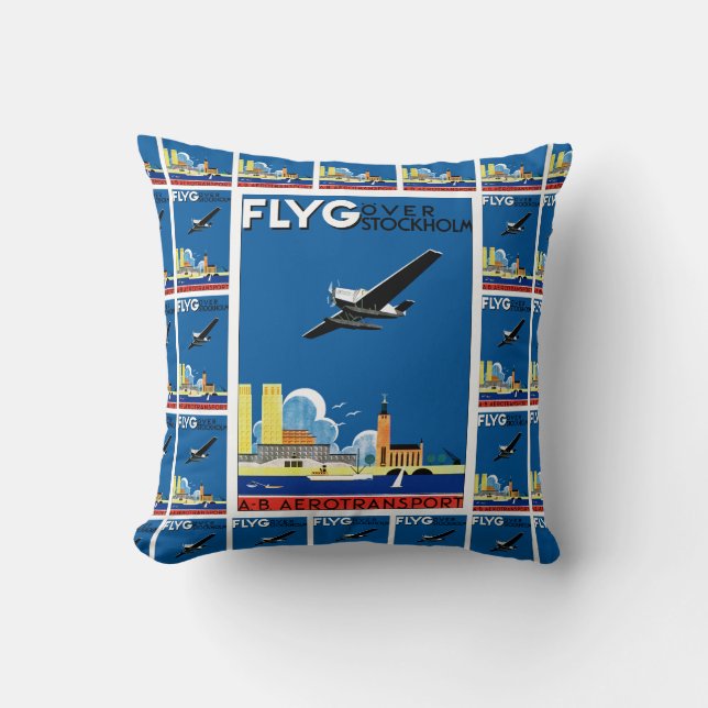 Flyg över Stockholm Kudde (Framsida)