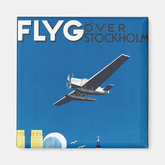 Flyg över Stockholm Magnet (Framsidan)