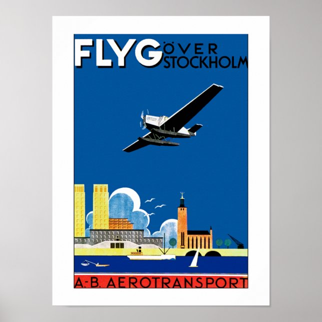 Flyg över Stockholm Poster (Framsidan)