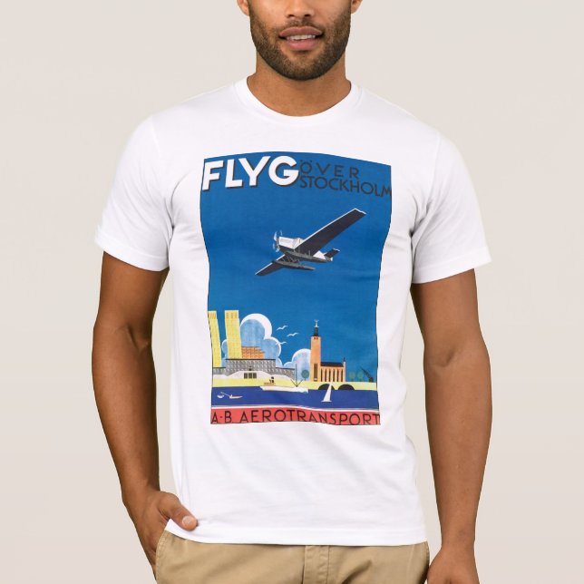 Flyg över Stockholm T Shirt (Framsida)