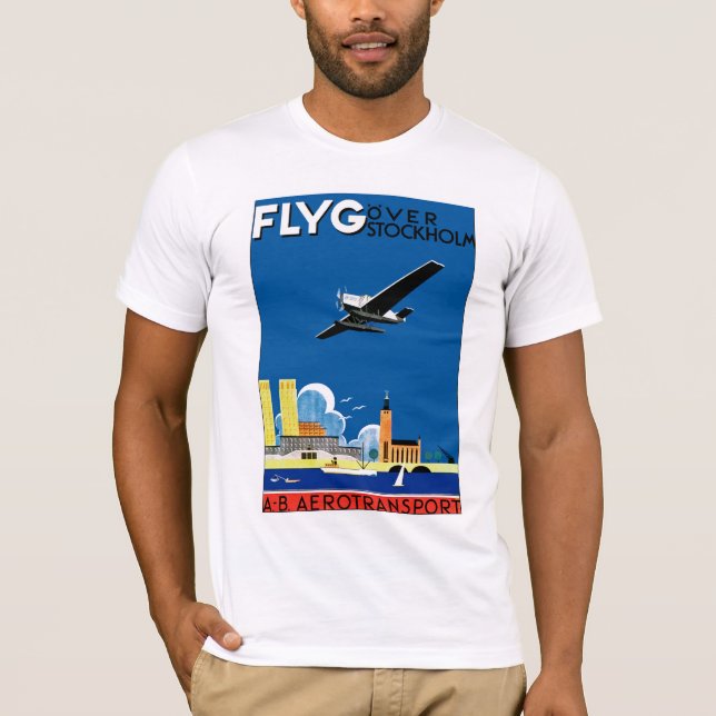Flyg över Stockholm T Shirt (Framsida)