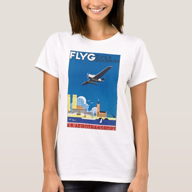 Flyg över Stockholm Tee Shirt (Framsida)