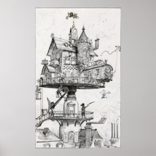 Flyg- roterande hus poster