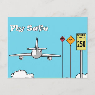 "Flyg Säker" Vykort