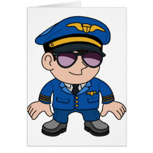 Flyg som är pilot- i solglasögon hälsningskort