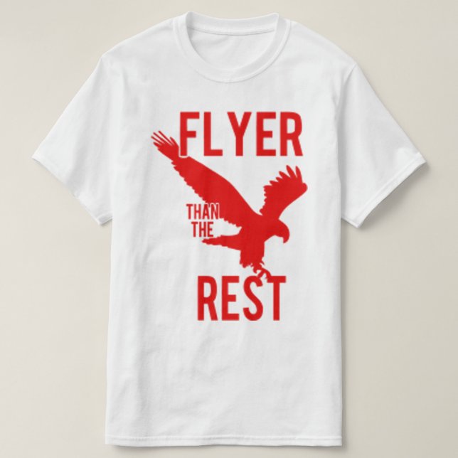 Flyg som en örnröd/vit t shirt (Design framsida)