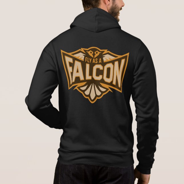 Flyg som Falcon Sepia T Shirt (Baksida)