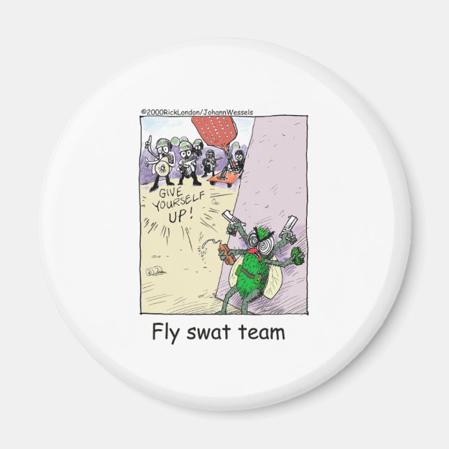 Flyg Swat Team Roliga Polispresenter & Samlarobjek Magnet (Framsidan)