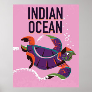 Flyg till Australien Vintage resor poster