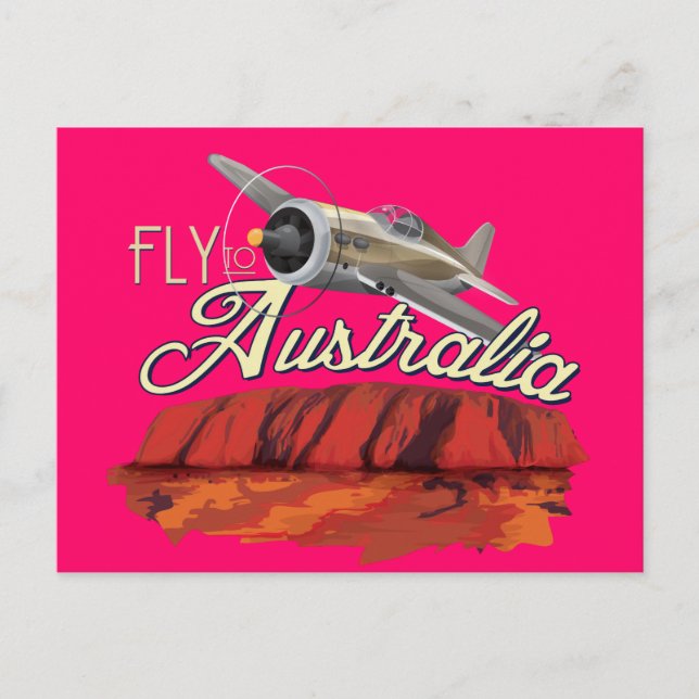 Flyg till Australien Vykort (Framsida)