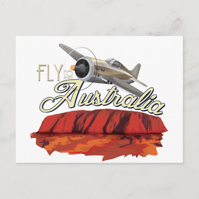 Flyg till Australien Vykort (Framsida)