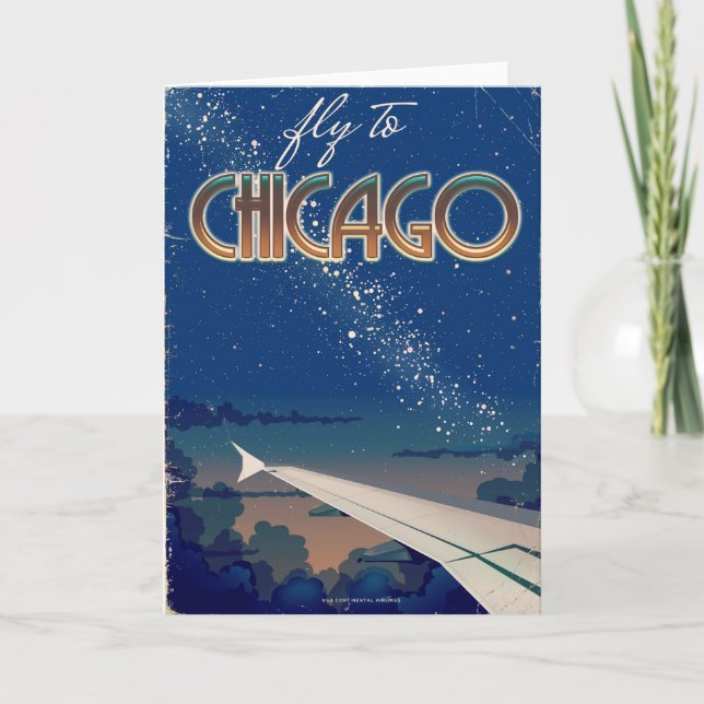Flyg till Chicago Helgkort (Framsida)