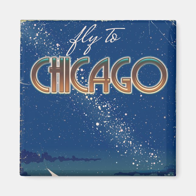 Flyg till Chicago Magnet (Framsidan)