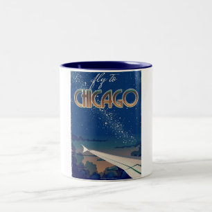 Flyg till Chicago Två-Tonad Mugg