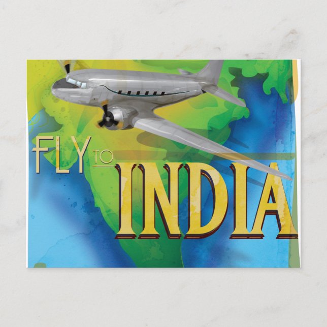 Flyg till Indien Vykort (Framsida)