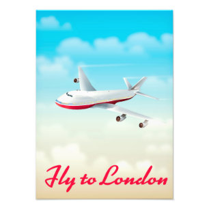 Flyg till London Flygplan poster