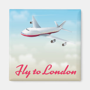 Flyg till London Flygplan poster Magnet