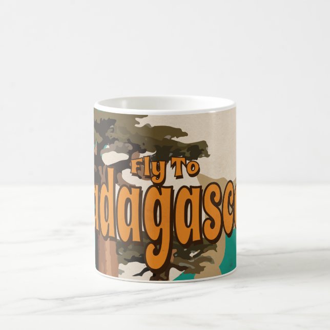 Flyg till Madagaskar Vintage Semester Plakat Kaffemugg (Center)