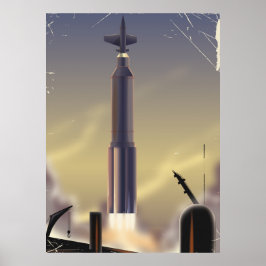 Flyg till Mars! vintage science fiction-affisch Poster