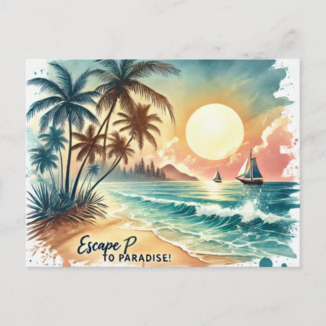 Flyg till Paradise! Vykort (Framsida)