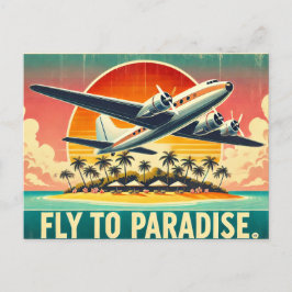Flyg till Paradise Vykort