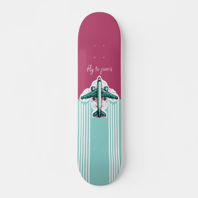 Flyg till Paris Mini Skateboard Bräda 18,5 Cm (Framsida)