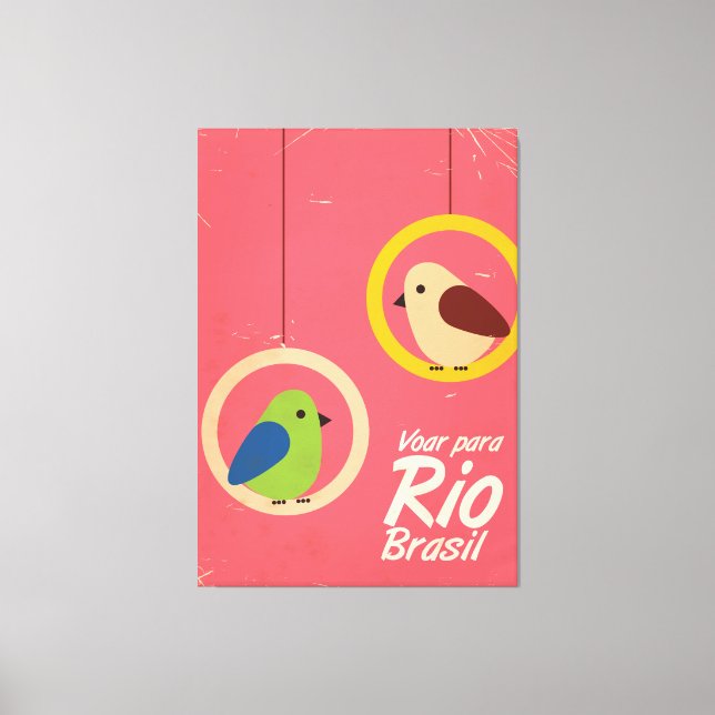 Flyg till Rio, Brasilien resaffisch. Canvastryck (Framsida)