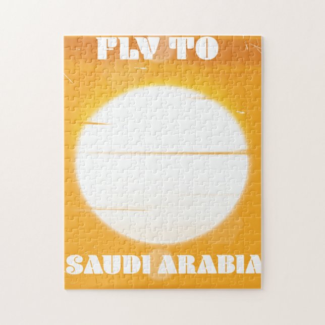 Flyg till Saudiarabien vintage-resaaffisch Pussel (Vertikal)