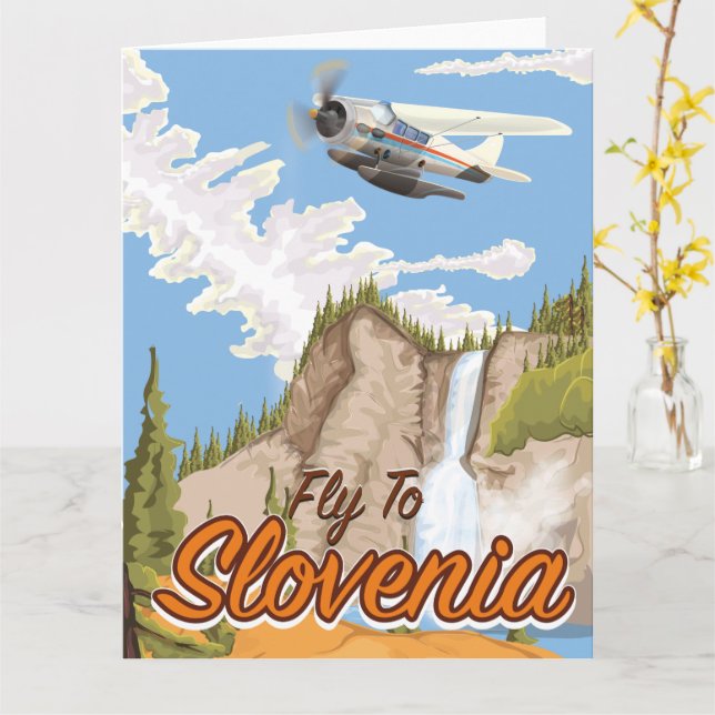 Flyg till Slovenien Kort (Gul blomma)