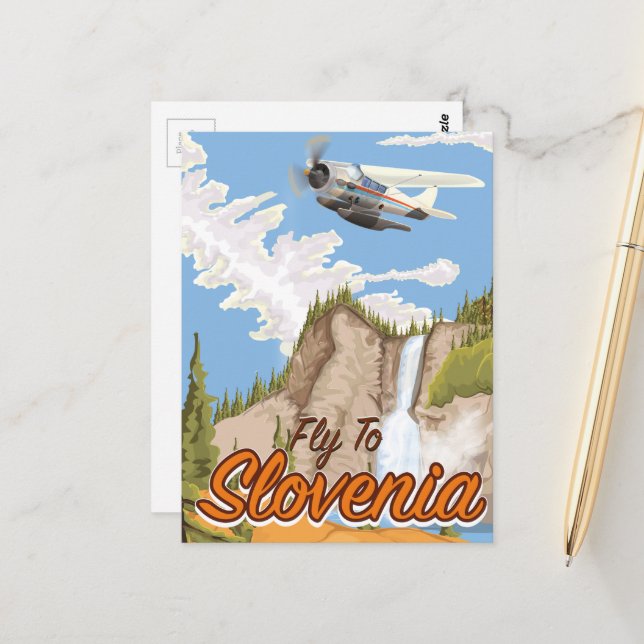 Flyg till Slovenien Vykort (Fram/Back In Situ)