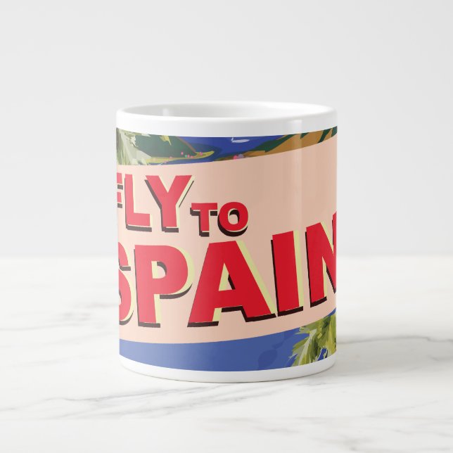 Flyg till Spanien Jumbo Mugg (Framsidan)