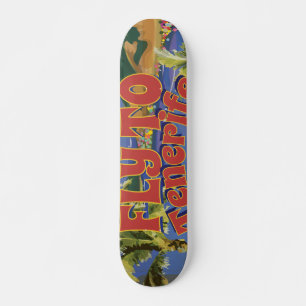 Flyg till Teneriffa Vintage-reseaffisch Skateboard Bräda 21,5 Cm