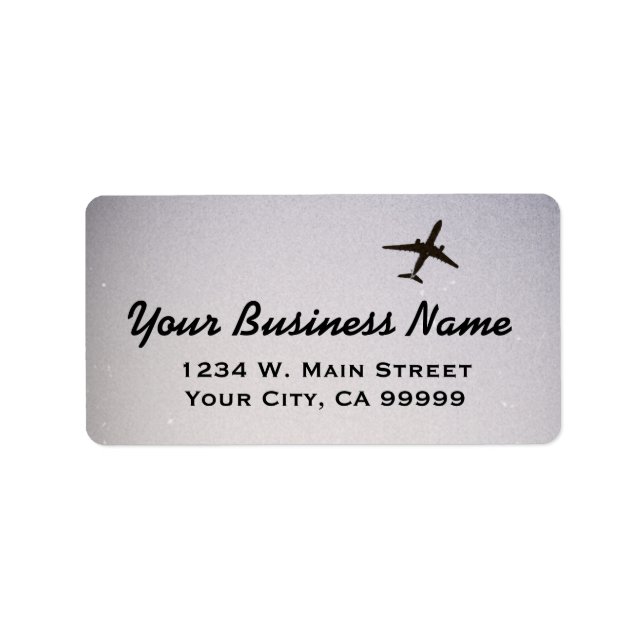 Flyg undan | Flygplan i höjdled Adressetikett (Framsidan)