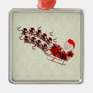 Flyga apan Santa Julgransprydnad Metall