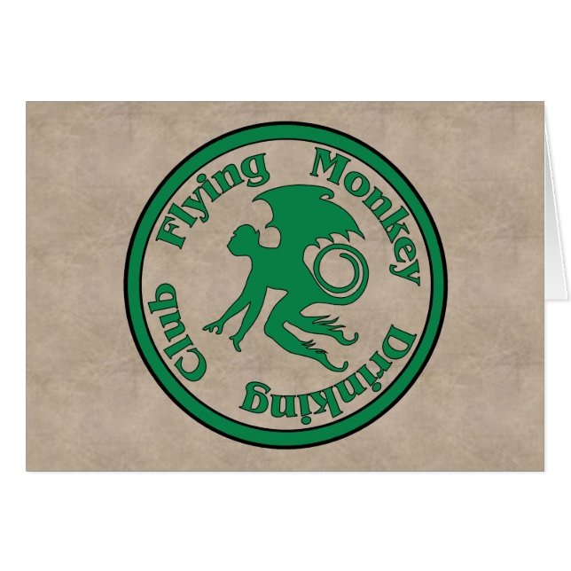 Flyga apan som dricker klubben hälsningskort (Framsidan Horizontal)
