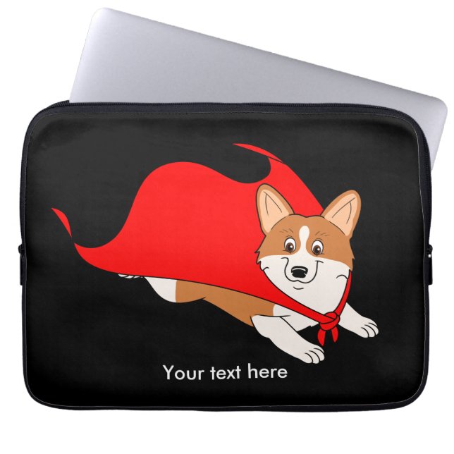 Flyga den walesiska corgien med udd laptop fodral (Framsidan)