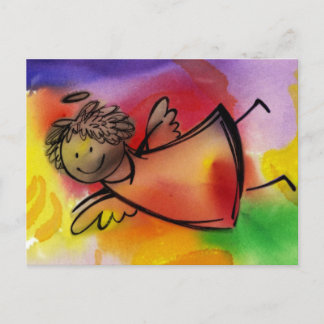 Flyga färgrik ängel vykort