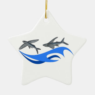 Flyga fisken (Exocet) Julgransprydnad Keramik