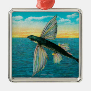 Flyga fisken på den Catalina ön Julgransprydnad Metall