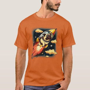 flyga in i rymden med en raketer t shirt