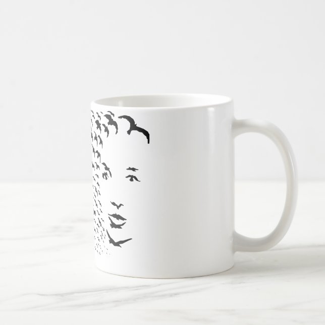 Flyga kråkor eller optisk illusion för ansikte kaffemugg (Höger)