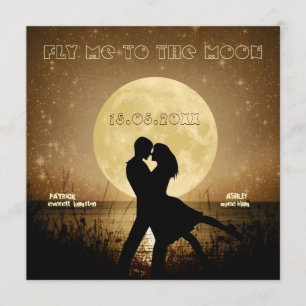 Flyga mig till månebröllopinbjudan inbjudningar