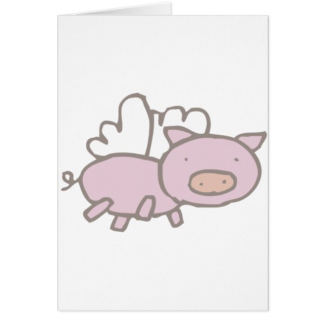 Flyga som är piggy hälsningskort (Framsidan)