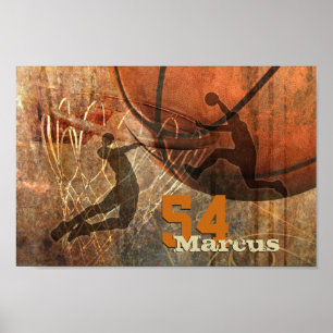 flyga till basketbollen i ring manar poster