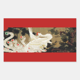 FLYGADE FENIX FÖR KÄRLEK,Fjädrar,Hjärtans Dag Rektangulärt Klistermärke