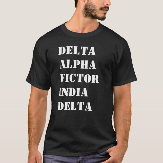 Flygalfabet Fonetisk Anpassad T Shirt (Framsida)